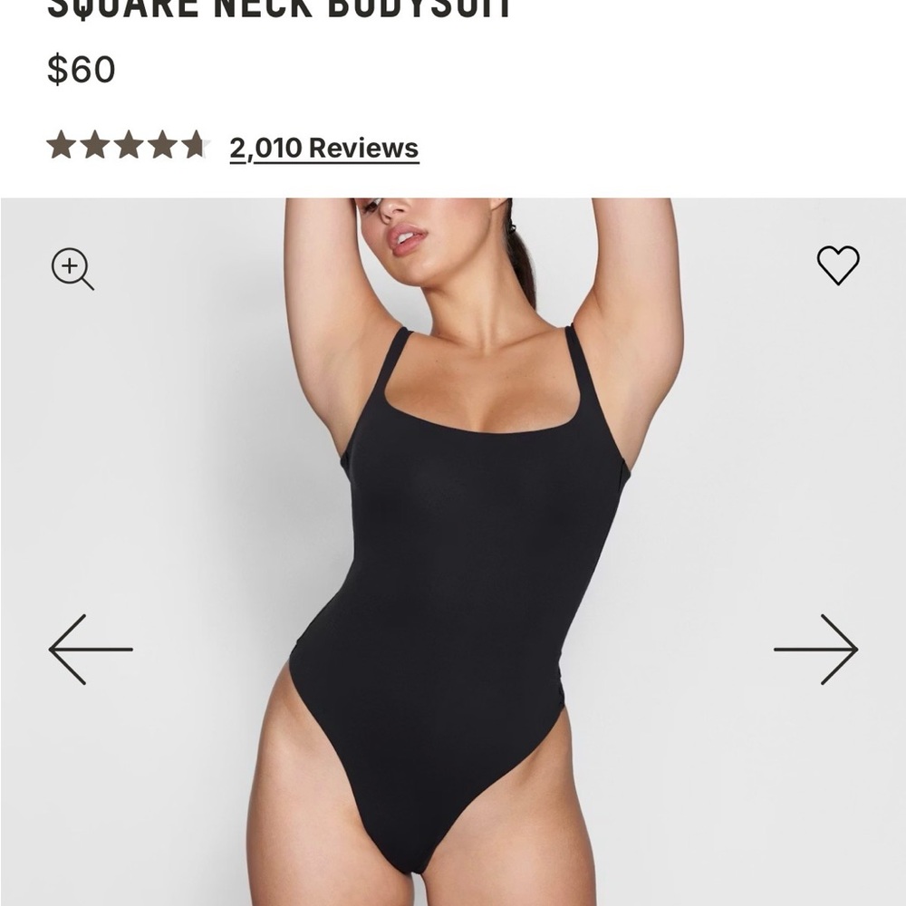 SKIMS Black Square Neck Bodysuit